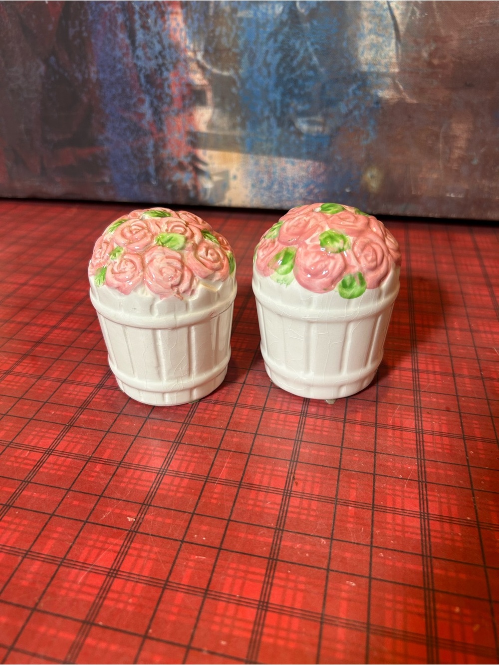 Flower Barrel Salt and Pepper Shakers